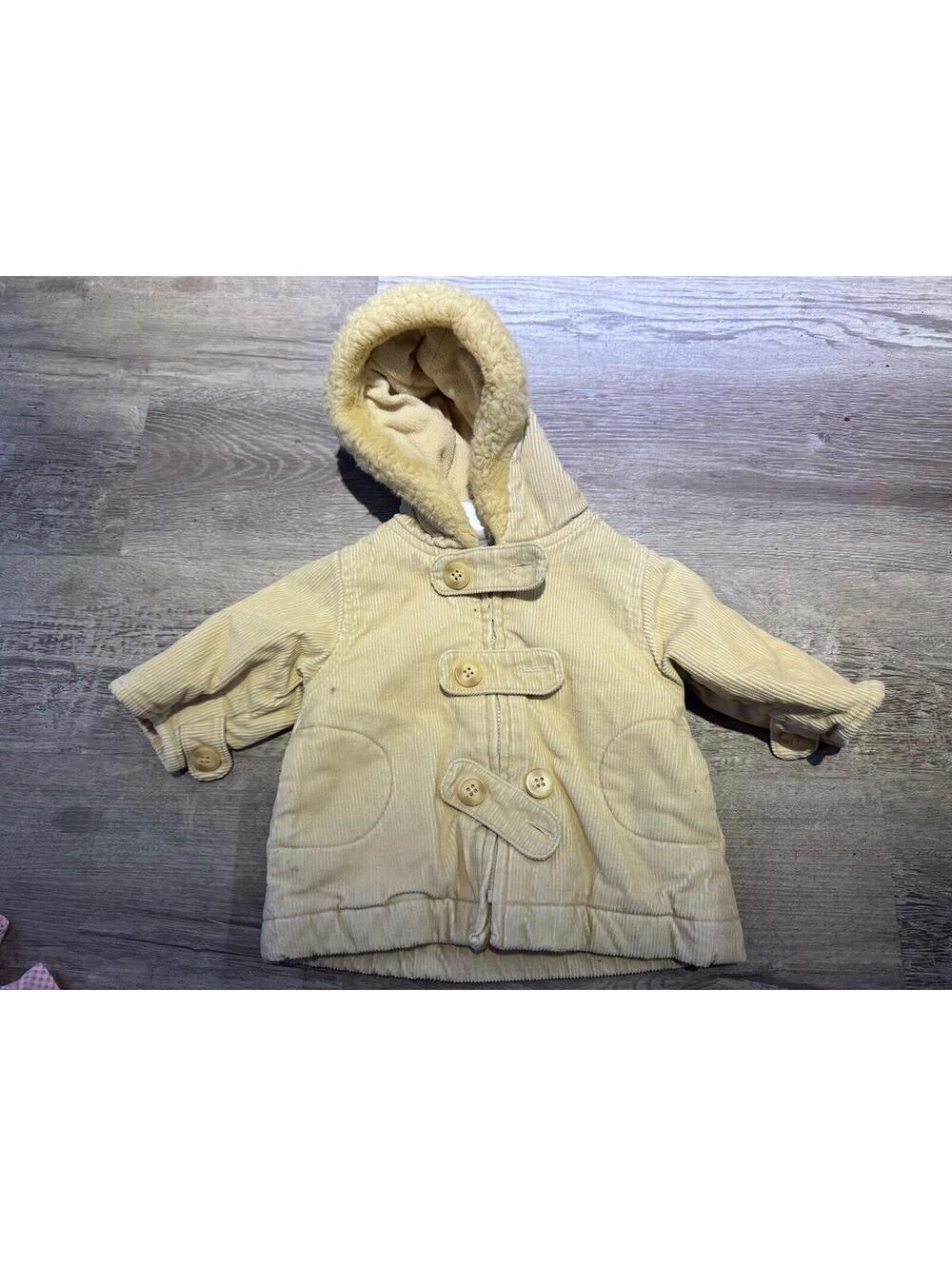 Old navy tan pea coat corduroy size 0-3 months from fall 2004